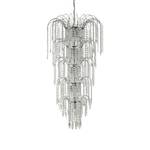 Lustre Waterfall Verre cristallin / Acier - 13 ampoules