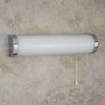 Badkamerlamp Poplar melkglas/staal - 2 lichtbronnen