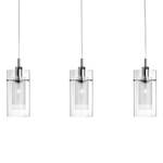 Hanglamp Duo I transparant glas/staal - 3 lichtbronnen