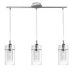 Suspension Duo I Verre transparent / Acier - 3 ampoules