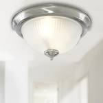 Plafondlamp Flush V melkglas/staal - 2 lichtbronnen