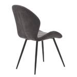 Chaises Liena Microfibre / Métal - Noir - Gris vintage - Lot de 2