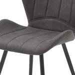 Chaises Liena Microfibre / Métal - Noir - Gris vintage - Lot de 2