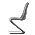 Chaises cantilever Anamela II (lot de 2) Tissu / Imitation cuir - Anthracite / Blanc