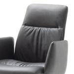 Chaise à accoudoirs Dulon (lot de 2) Imitation cuir / Métal - Anthracite / Noir
