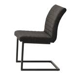 Chaises cantilever Finga I (lot de 2) Cuir synthétique Kasai: Gris - Noir