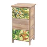 Commode Akbou Partiellement en paulownia massif - Marron / Multicolore - Hauteur : 58 cm