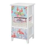 Commode Razlog Partiellement en paulownia massif - Blanc / Multicolore - Hauteur : 58 cm