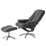 Relaxfauteuil La Para met hocker microvezel - Grijs