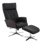 Relaxfauteuil Tarrazu incl. hocker - kunstleer - zwart