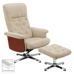 Relaxfauteuil Roumont incl. hocker - microvezel - crèmekleurig