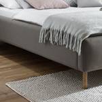 Gestoffeerd bed MATTIS geweven stof/massief eikenhout - Geweven stof Asha: Taupe - 160 x 200cm - Zonder lattenbodem