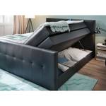 Boxspringbett Star I Kunstleder - Schwarz - H3