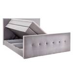 Boxspring Star geweven stof - Heldergrijs - Tweepersoonsmatras H2/H3