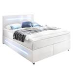 Lit boxspring Lights Imitation cuir - Blanc - 140 x 200cm - Pas de tiroir de lit