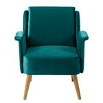 Fauteuil Karnup fluweel - petrolblauw