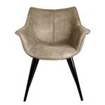 Sedia con braccioli Kantii II Microfibra/Metallo - Nero - Microfibra Colby: cappuccino vintage - 1 sedia
