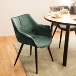 Sedia con braccioli Kantii II Microfibra/Metallo - Nero - Microfibra Colby: verde vintage - 1 sedia