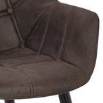 Sedia con braccioli Lamppi II Microfibra/metallo - Color caffè espresso - 1 sedia