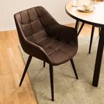 Sedia con braccioli Lamppi II Microfibra/metallo - Color caffè espresso - 1 sedia