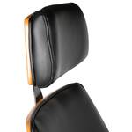 Chaise de bureau pivotante Viiki Imitation cuir / Acier inoxydable - Noir / Noyer