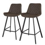 Chaises de bar Epra (lot de 2) microfibre / Métal - Marron vintage