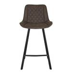 Chaises de bar Epra (lot de 2) microfibre / Métal - Marron vintage