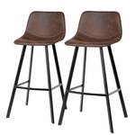 Chaises de bar Luhi (lot de 2) Microfibre / Acier - Expresso