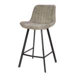 Chaises de bar Taali (lot de 2) microfibre/metal - Cappuccino