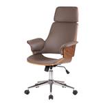 Fauteuil de direction Zevia Imitation cuir / Acier - Marron / Noyer