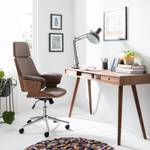 Fauteuil de direction Zevia Imitation cuir / Acier - Marron / Noyer