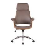 Fauteuil de direction Zevia Imitation cuir / Acier - Marron / Noyer