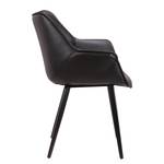 Chaise de salle à manger Balimo Cuir véritable / Métal - Noir