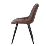 Chaises Ravani (lot de 2) Imitation cuir / Acier - Marron foncé