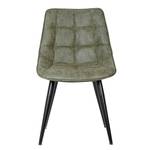 Chaises Ravani (lot de 2) Imitation cuir / Acier - Vert olive