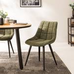 Chaises Ravani (lot de 2) Imitation cuir / Acier - Vert olive