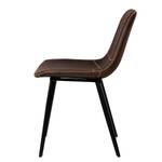 Gestoffeerde stoelen Ravani microvezel/staal - Microvezel Colby: Vintage donkerbruin