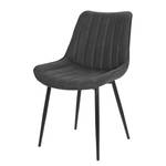 Gestoffeerde stoel Vinni (set van 2) kunstleer/metaal - donkergrijs/zwart - Donkergrijs - 2-delige set
