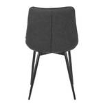 Chaises capitonnées Vinni (lot de 2) Imitation cuir / Métal - Gris foncé / Noir - Gris foncé - Lot de 2