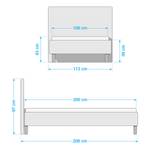 Gestoffeerd bed  Mosvik Kiezelkleurig - 100 x 200cm