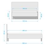 Gestoffeerd bed  Mosvik Antraciet - 140 x 200cm