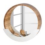 Miroir Finja Partiellement en bambou massif - Bambou / Blanc