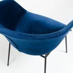 Chaises à accoudoirs Baxa II Velours / Acier - Noir - Bleu