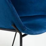 Chaises à accoudoirs Baxa II Velours / Acier - Noir - Bleu