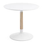 Eettafel Maud I deels massief essenhout/staal - essenhout/wit - Diameter: 90 cm