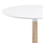 Eettafel Maud I deels massief essenhout/staal - essenhout/wit - Diameter: 90 cm