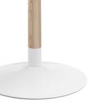 Table Maud I Partiellement en frêne massif / Acier - Frêne / Blanc - Diamètre : 90 cm