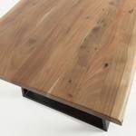 Table Haggi Acacia massif / Acier - Acacia / Noir - 200 x 95 cm