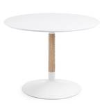 Eettafel Maud I deels massief essenhout/staal - essenhout/wit - Diameter: 110 cm