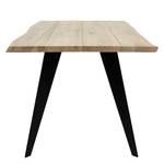 Eettafel Malling massief eikenhout/staal - zwart - Loogkleurig eikenhout - 160 x 90 cm